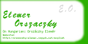 elemer orszaczky business card