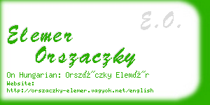 elemer orszaczky business card